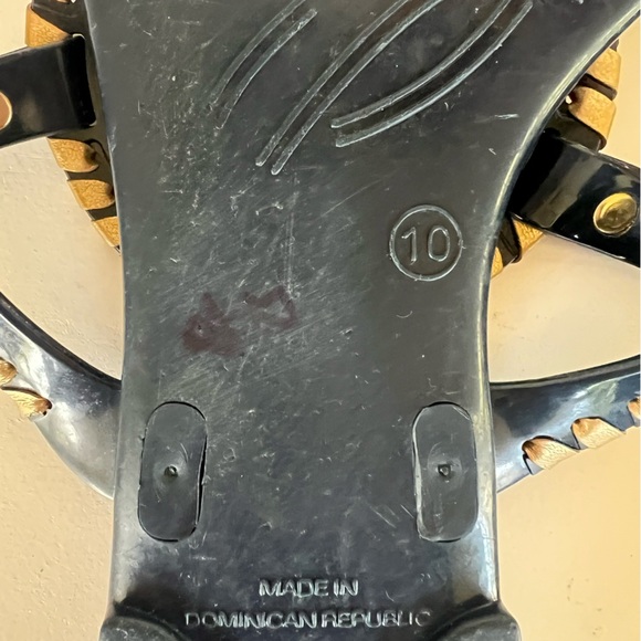 Jack Rogers Georgica Jelly Sandals in Midnight Navy Blue + Gold, size 10 - Picture 8 of 9